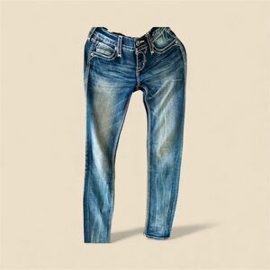 Rock Revival Distressed Blue Skinny Jeans